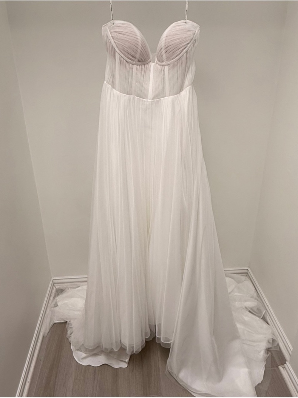 Sottero and Midgley Ivory Strapless Tulle Ballgown with Sheer Corset